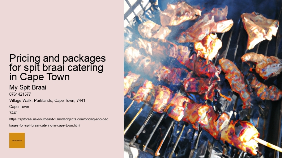 Pricing and packages for spit braai catering in Cape Town